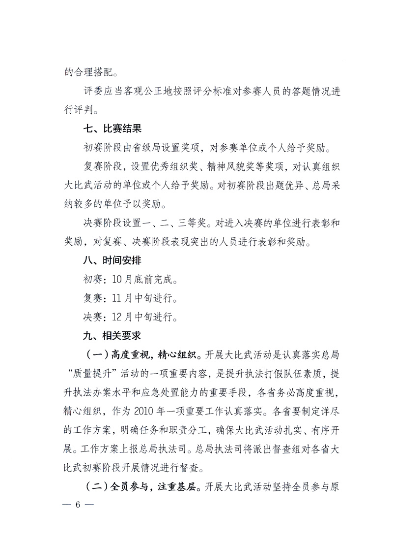 國家質(zhì)量監(jiān)督檢驗(yàn)檢疫總局《關(guān)于印發(fā)<全國質(zhì)檢系統(tǒng)開展執(zhí)法打假大比武活動(dòng)實(shí)施方案>的通知》